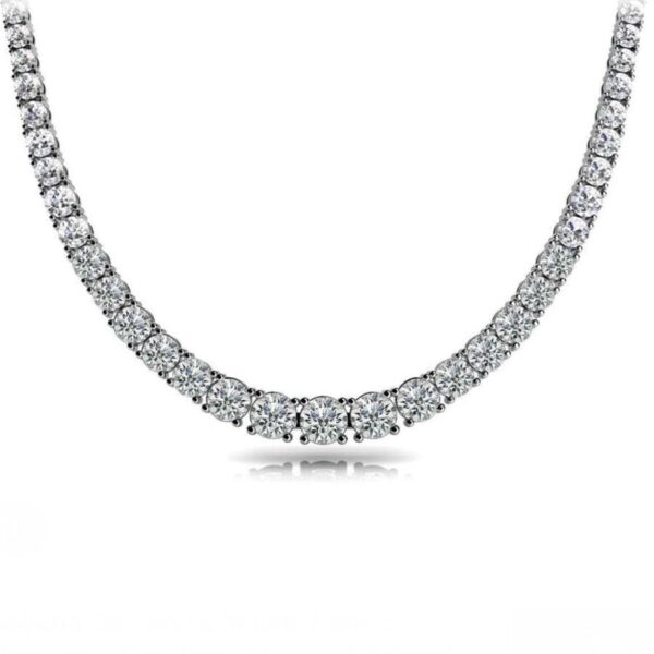 Collier tennis in oro bianco 750% e diamanti